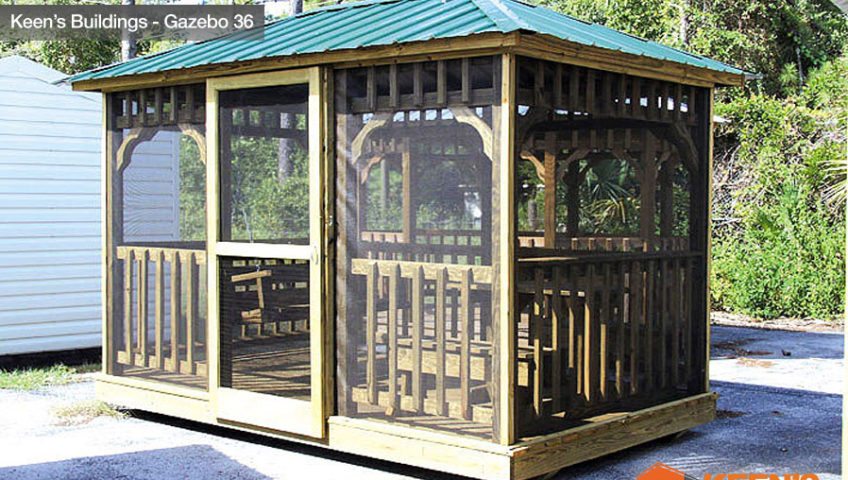Keens-Building-Gazebo-7x11-Screen-Enclosed-Table-and-Swing