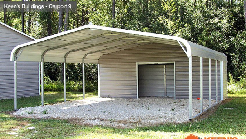 Keens Buildings 18x31 Utility Carport with Enclosed Storage 9